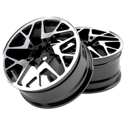 4Pack Metal Wheel Rims 12mm Hex Hub 26mm Width Compatible with Traxxas Tamiya TT01 RedCat Sakura D4 XIS HSP HPI 1/10 On-Road Racing Touring Drift Car (Black) - color: Black