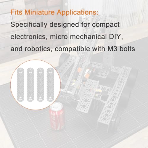 M3x6 Precision Thin Spacers for Mini Electronics,304 Stainless Steel 48pcs | Shim washer set with 0.1,0.2,0.3,0.5mm thicknesses,12 pcs each,for M3 bolts,mechanical DIY and compact component spacing - size: M3X6