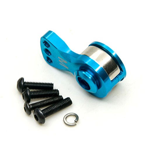 Aluminum Alloy 25T Servo Saver 3 Holes/5 Holes Adjustable Servo Horn 25T Adjustable Arm Compatible with Futaba Tamiya Servos 1/10 Tra-xxas RC Car Boat Helicopter Upgrades (Blue-M) - color: Blue-m