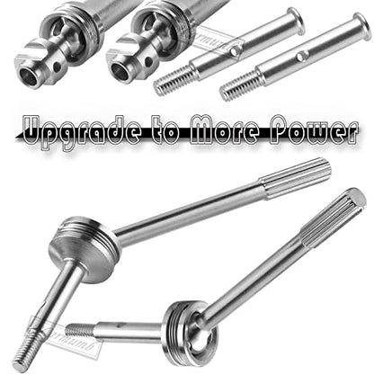 RC Upgrades Part Rear Drive Shaft CVD Front Axles for 1/10 Rustler VXL 2WD Slash VXL 2WD,Stampede VXL 2WD,Hoss VXL 2WD,2pcs Stainless Steel #45 Drive Shaft with Red Hex,Silver - style: Silver w/Red (for 2wd)