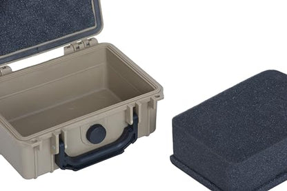 MEIJIA IP67 waterproof hard compact case,Customizable Fit Foam,8.12”x6.56”x 3.56”,Fit Use of Drones, Cameras,Equipments,lens (Desert Tan) - color: Desert Tan, size: 8.12 x 6.56 x 3.56 inches