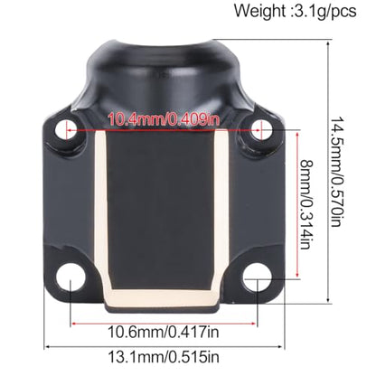 Brass Front & Rear Differential Cover Set for 1/30 Scale RC Crawler, CNC Machined Axle Diff Covers with Mounting Screws