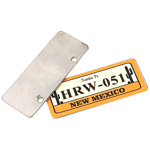 2PCS HIRCQOO Metal RC Car License Plate Decorations Accessories Compatible with Traxxas TRX-4 Tamiya CC01 Axial SCX10 D90 1/10 RC Crawler Car (HRW051) - style: HRW051