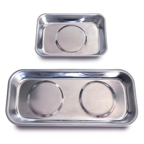Magnetic Tray Holder 2pcs，Made of Stainless Steel，Strong Magnet，Magnetic Tray for Mechanic's and Automotive