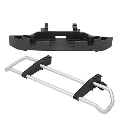 VGEBY RC Bumper, 1/10 RC Crawler Metal Front Bumper & Base Universal Front Bumper Fit for / 1/10 RC Crawler(Sliver) Car Model Accessories Bumper G500 Bumper