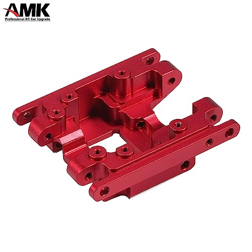 Aliuminum Alloy TRX4M Upgrades Transmission Gearbox Skid Plate with 11T Pinion Gear Box Housing for 1/18 RC Crawler 97054-1 Defend 97074-1 Bronc (Plate-Red) - color: Plate-red