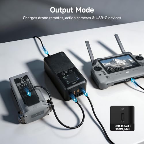 LKTOP Matrice 4T/4E 300W Parallel Charging Hub for DJI Matrice 4 Series | Fast Multi Battery Charging Station, Charges 3 Batteries in 72min, 1.5" LCD, 4 Smart Modes, 100W USB-C PD, Drone Accessory
