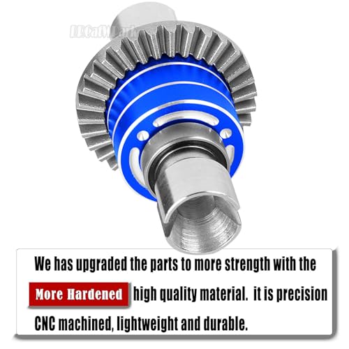 RC Front Rear Differential & Input Gear Upgrades Part for 1/14 H14BM 14209 14210 14301 14303 1/16 H16BM H16PL H16GT H16DR 16207 16208 16209 16210,BRCatWPark Steel Front & Rear Diff Set,Navy Blue - color: Navy Blue - (Front Rear Differential & Input Gear)