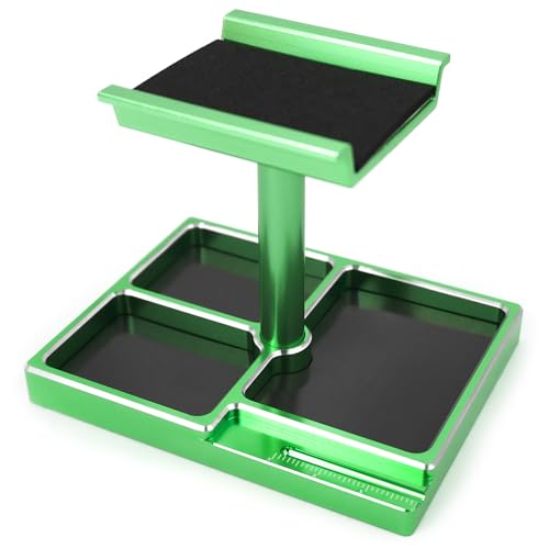 Aluminum RC Work Stand Repair Stand Workstation for Axial Scx24 FCX24 TRX4M 1/24 1/18 RC Crawler Car (Green) - color: Green