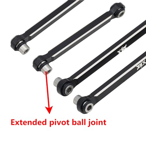 DJX CNC Machine Aluminum High Clearance Chassis Steering Links Set 10pcs Set for 1/18 RC Crawler Car HPI Venture18 Upgrades Parts - style: Aluminum