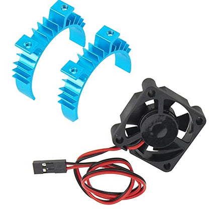 TT02 Motor Heat Sink Heatsink with 5-6V Cooling Fan Compatible with Tamiya TT02 1/10 RC On Road Touring Car Upgrade Parts