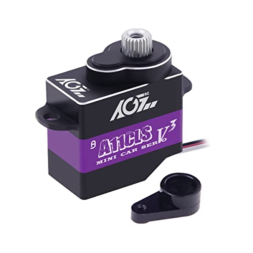 AGFRC Mini-Z Car 0.05Sec High-Speed RC Micro Servo Motor (A11CLS V3) | 1.4kg Torque, Titanium Gear, Coreless Motor, Programmable, Fits Mini-Z, 1/24-1/28 Scale RC Cars. 20x21x11.3mm, 11g - style: A11CLS V3 Purple