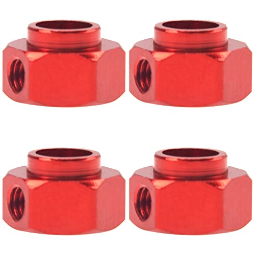 ShareGoo Aluminum RC 12mm Hex Extended Wheel Hex Hub Extension 6mm Offset Spacers Compatible with Traxxas TRX4 TRX6 1/10 RC Crawler (6mm, Red) - color: Red, size: 6mm