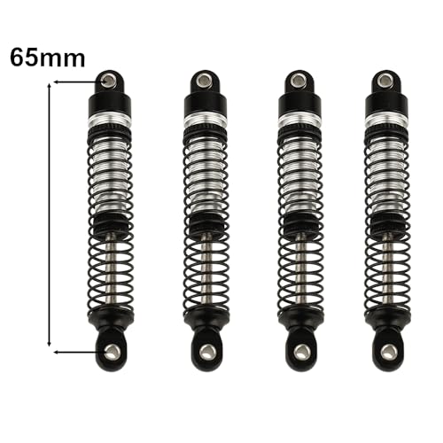 4PCS 65mm Aluminum Shocks Absorbers Oil Threaded Damper for 1/18 RC Crawler TRX4M TRX-4M Bronco Defender K10 Upgrade Parts (black) - color: 65mm black