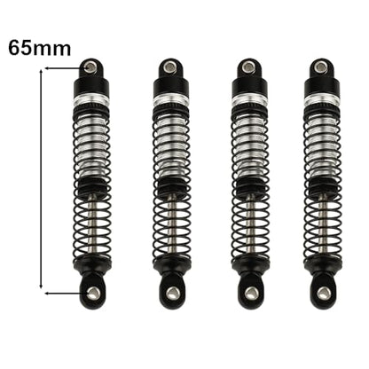 4PCS 65mm Aluminum Shocks Absorbers Oil Threaded Damper for 1/18 RC Crawler TRX4M TRX-4M Bronco Defender K10 Upgrade Parts (black) - color: 65mm black
