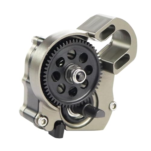 Aluminium 21% Overdriven Billet Transmission Gearbox for 1/24 RC Crawler Axial SCX24 Deadbolt C10 JLU Gladiator Bronco Upgrades (Titanium) - color: Titanium
