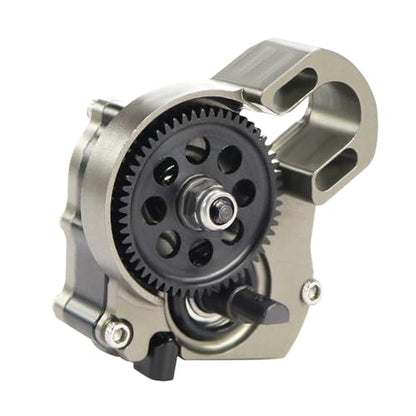 Aluminium 21% Overdriven Billet Transmission Gearbox for 1/24 RC Crawler Axial SCX24 Deadbolt C10 JLU Gladiator Bronco Upgrades (Titanium) - color: Titanium