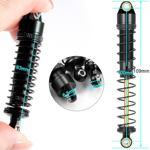 MOHERO 4Pcs RC Oil Filled Shocks - 80/90/100/110/120mm Shock Absorbers Kit for Most 1/10 RC Crawlers Like Axial SCX10 II III D90 CC01 Gen7 Gen8 CC01 Wraith RR10, etc (100MM) - size: 100MM