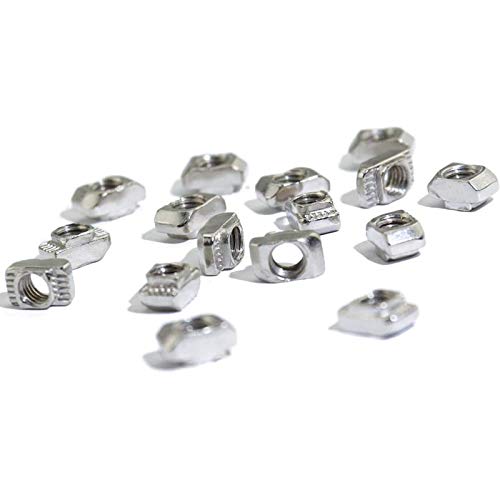 Still Awake 100pcs 2020 Series M3 T-Nuts, Nickel Plated Carbon Steel, 0.39" x 0.23" x 0.17", M3 Metric Thread - size: 2020 Series M3