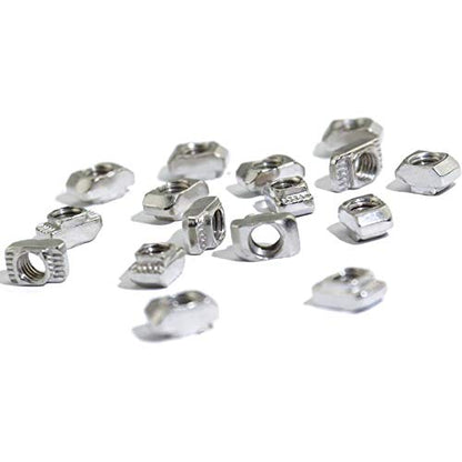 Still Awake 100pcs 2020 Series M3 T-Nuts, Nickel Plated Carbon Steel, 0.39" x 0.23" x 0.17", M3 Metric Thread - size: 2020 Series M3