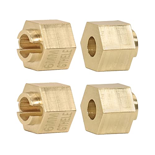 Brass Wheel Hex Hub 4mm&6mm(+1.5mm) Extenders Adaptor Set&Lock Nuts for 1/18 TRX4M Upgrade Parts RC Crawler Car - size: 4MM&6MM