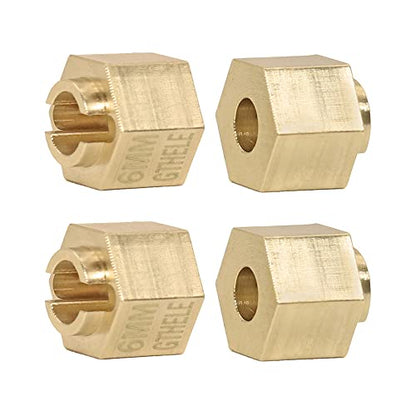 Brass Wheel Hex Hub 4mm&6mm(+1.5mm) Extenders Adaptor Set&Lock Nuts for 1/18 TRX4M Upgrade Parts RC Crawler Car - size: 4MM&6MM