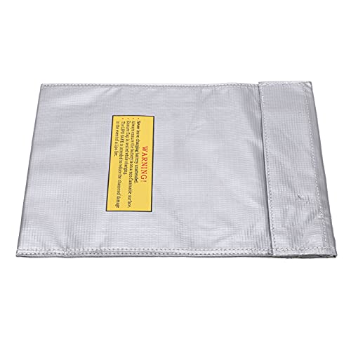 Lipo Battery Explosion Proof Bag, Fireproof and Safe Charging Lithium Battery Storage Bag with Flame Retardant Fiber for Drone Pilots, RC Enthusiasts, and Home Battery Safety - size: Silver
