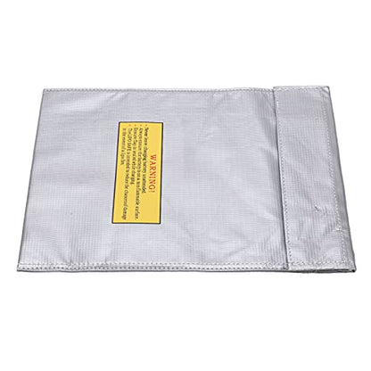 Lipo Battery Explosion Proof Bag, Fireproof and Safe Charging Lithium Battery Storage Bag with Flame Retardant Fiber for Drone Pilots, RC Enthusiasts, and Home Battery Safety - size: Silver