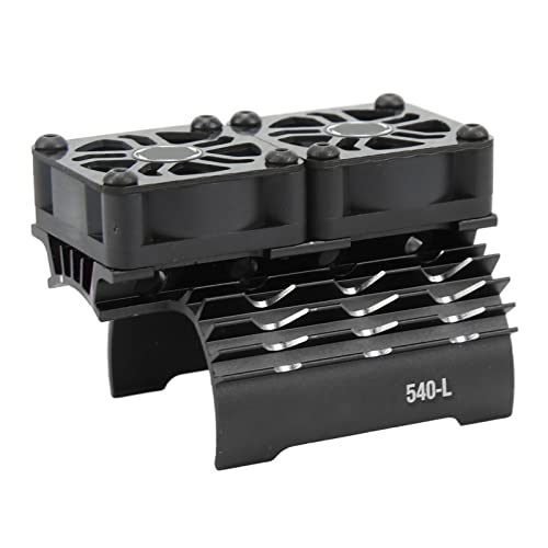 RC Motor Fan Cooling Heatsink, 8.4V 36mm Dual Cooling Fans RC Motor Heatsink Cover 28000RPM for Replacement (Black)