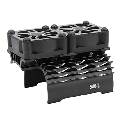 RC Motor Fan Cooling Heatsink, 8.4V 36mm Dual Cooling Fans RC Motor Heatsink Cover 28000RPM for Replacement (Black)