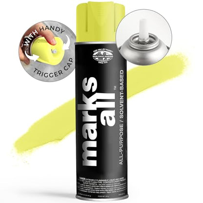 Fox Valley 18oz Marks All Solvent-Based Paint 12-Pack, Yellow Fluorescent - color: Yellow Fluorescent