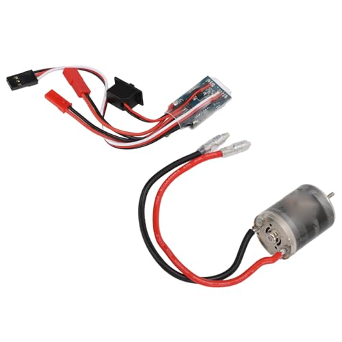 370 Brushed Motor ESC Combo, 31T High Stainless Steel Motor with 30A Brushed Electronic Speed Controller, for 1/16 1/18 Scale RC Cars