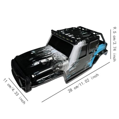 1/14 RC Car Body Shell for 16102 Remote Control Vehicle Cover Modification DIY Hobby Toy Vehicle Accessories 11.02x4.33x3.74inch- Black Blue - color: Black Blue