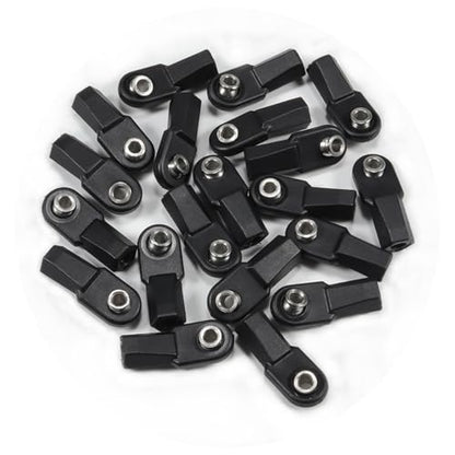 20pcs Link Rod End M4 Ball Joint Head for 1/10 RC Crawler Car for Traxxas TRX‑4 TRX6 SCX10 D90 TF2 CC01 Gen7 Gen8 Upgrades (20pcs Bent) - style: 20pcs Bent