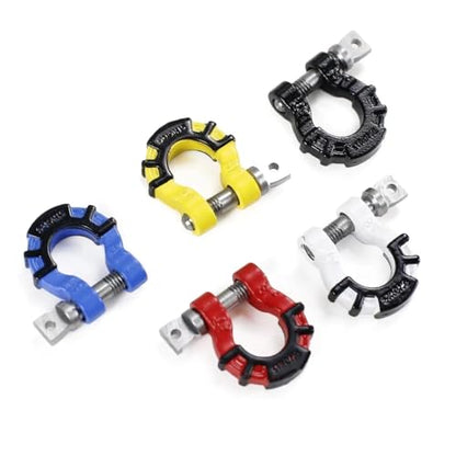 4 Pcs Metal Tow Shackle RC Trailer Buckle, Compatible with Axial SCX10 Tamiya CC01 RC4WD D90 D110 TF2 TRX-4, 1/10 Scale Crawler Car Accessories with Screws (Blue) - color: Blue