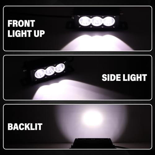 AUXTINGS 2 Pieces 6 inch Single Row White LED Light Bar 30W Off Road Light Bar Spot Beam LED Work Light Truck UTV 4x4 Cars SUVs ATVs Boats Fog Driving Light with Wiring Harness kit - size: 6 inch white