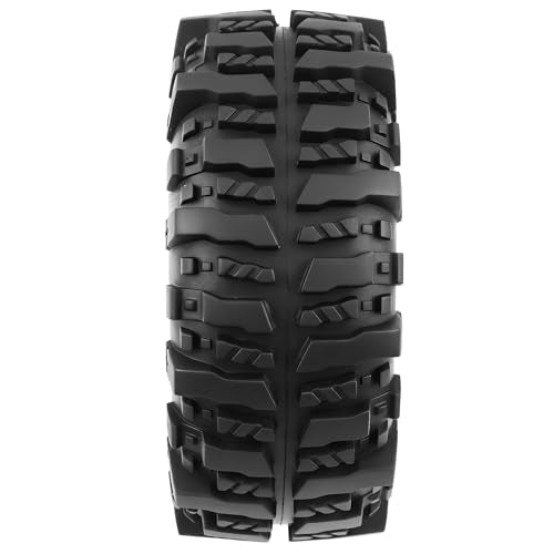 REDSPIDER 4PCS 1.9" RC Crawler Tires Mud Slingers (OD 95mm/3.75") & Beadlock Wheels, Deep Dish -10.4mm Negative Offset Rim for 1/12 MJX H12Y, MN128, MN82S, LC79 (Silvery) - color: Silvery