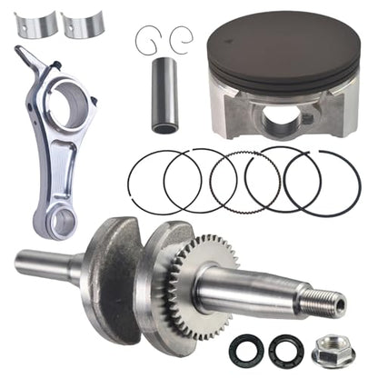 55mm Stroker Crankshaft 3.308" Billet Aluminum Connecting Rod 70mm Ceramic Coated Flat-Top Piston Stroker Rotating Assembly For Predator 212cc Hemi Engine Go Kart Mini Bike Silver - color: Silver