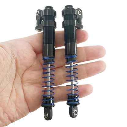 Adjustable Threaded Oil Shock Absorbers 80–100mm with Offset Cap, Aluminum Dampers for 1/10 RC Crawler, 2PCS (Black) - color: Black