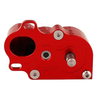 Ultra Light LCG Metal Transmission Low Speed Gearbox with Motor Gear for 1/10 RC Crawler SCX10 TRX4 TRX-4 RC4WD Capra Upgrade Part (red) - color: red