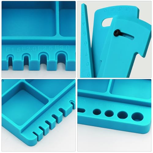 360 Degree Rotation RC Car Work Stand Lift Lower Repair Workstation with RC Car Ride Height Gauge for 1/10 1/12 1/14 1/16 Crawler Remote Control Car Truck Buggy, Blue - color: Blue