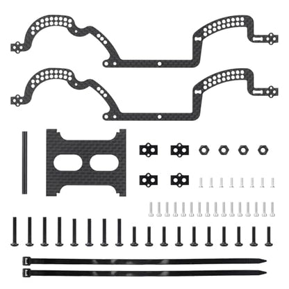 LCG Chassis Kit Carbon Fiber Frame with ECS securing Straps for 1/18 TRX4M Bronco Defender Crawler Car Upgrade Parts