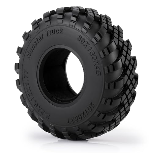 2.2" Super Grip Soft Rubber Slingers Grappler Mud Wheels Tyres | 4pcs 2.2 inch All Terrain Crawler Tires for 1/10 Scale Rock Crawler Car Axial SCX10 90047 D90 TF2 Tamiya CC01 TRX4
