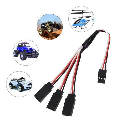 6Pcs 3 Pin JST Plug Splitters Servo Cord Wire, 15cm Male to 3 Female Y Harness Connector Servo Extension Cable Fit for Futaba JR RC Car or Airplanes (Male to 3 Female) - size: Male to 3 Female