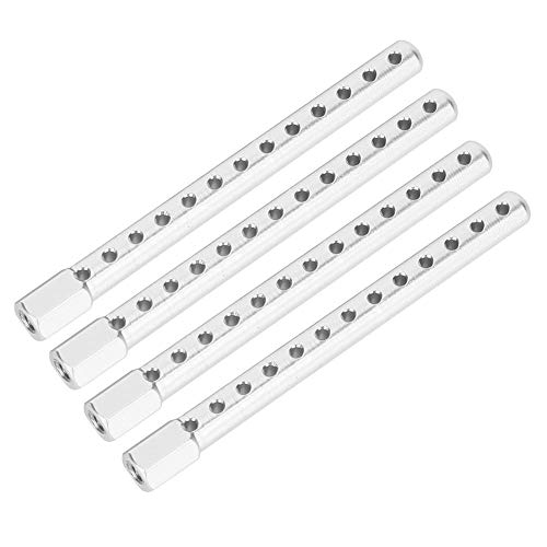 T best RC Car Shell Column, 4Pcs Aluminum Alloy RC Car Body Shell Post Holder RC Spare Parts for HSP 1/10 122037(Silver)