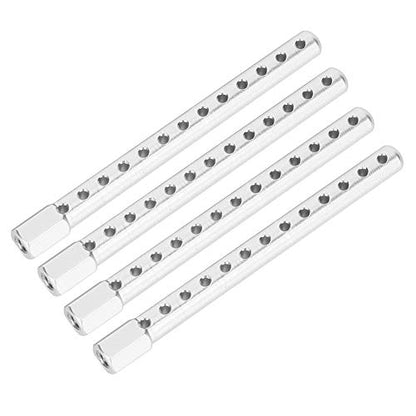 T best RC Car Shell Column, 4Pcs Aluminum Alloy RC Car Body Shell Post Holder RC Spare Parts for HSP 1/10 122037(Silver)