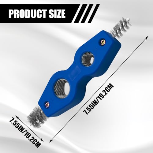 4 in 1 Car Battery Cleaning Brush, Battery Terminal Cleaner, Anti-Rust Auto Battery Cleaner Brush Tool with Steel Wire, Vehicle Battery Terminals Machine Parts Cleaning Tool for Cars (Blue) - color: Blue