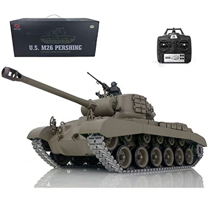 TOUCAN RC HOBBY US in Stock Henglong 1/16 Scale 7.0 Upgraded M26 Pershing RTR RC Tank 3838 Metal Tracks BB Airsoft that Shooting BB Bullets - color: Upgraded
