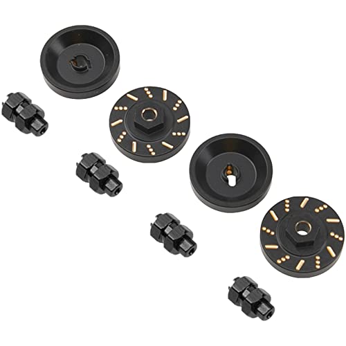 ShareGoo Aluminum Extended 7mm Hex Wheel Hubs & Brass Wheel Hex Adapter Balance Weight Compatible with Axial SCX24 1/24 RC Crawler Car (Black) - color: Black