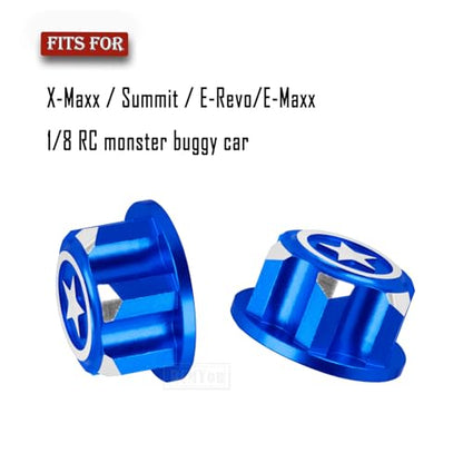 RC Aluminum RC 17mm Hex Wheel Nut Upgrades Part for X-Maxx Summit E-Revo E-Maxx 1/8 RC Monster Buggy car,Alloy Dustproof Anti-Skid Mount Cap,Navy Blue - color: Navy Blue - Upgrades
